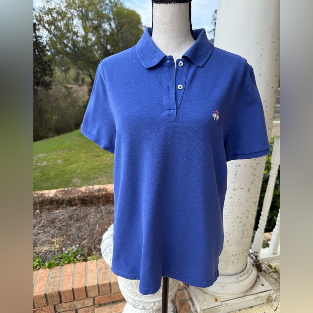 Brooks Brothers Women’s Blue Polo Shirt Large Original Fit Cotton Preppy Classic